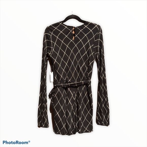 Lovers+Friends Chateau Romper in Black&White Check - Picture 3 of 12